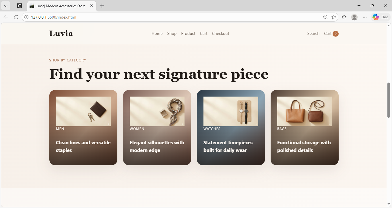 Luvia Modern Accessories Store and 1 more page Personal Microsoft​ Edge 3 17 2026 11 33 59 PM